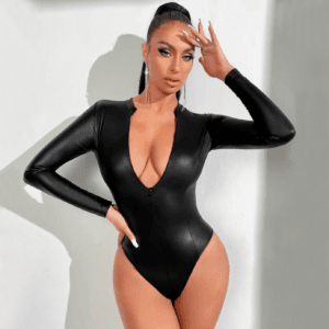 Body En Cuerina Con Cierre
