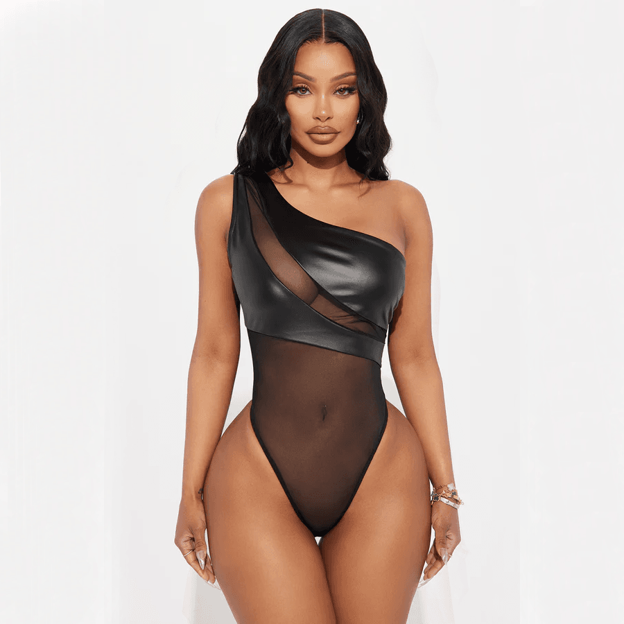 Body de Cuerina Malla Tex Ajuste Perfecto