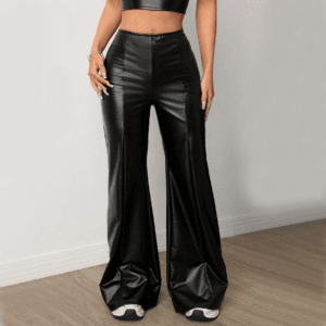 Pantalón Elegante Con Cortados Bota Campana
