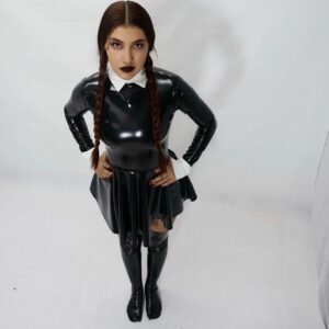 Conjunto Charol  Disfras De Merlina Addams