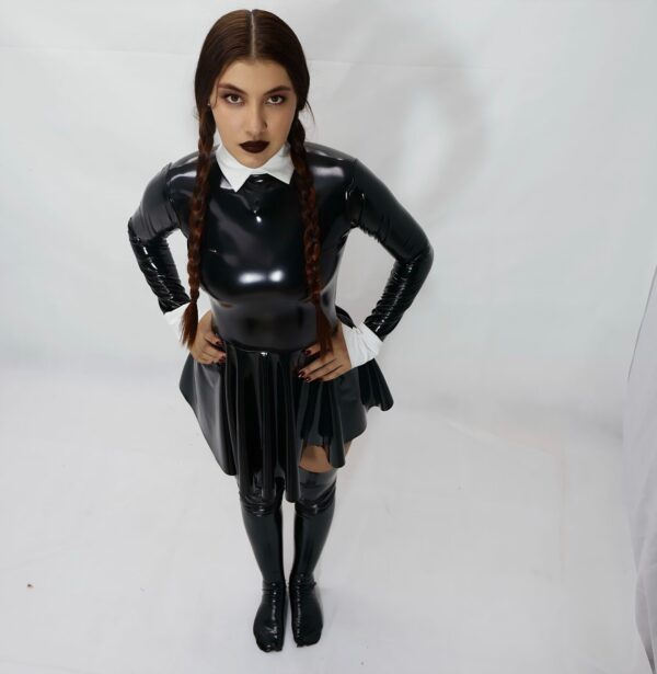 Conjunto Charol  Disfras De Merlina Addams