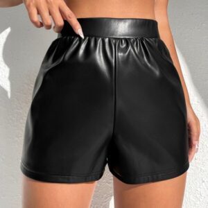 Short Cuerina de Pretina Alta con Diseño Elegante