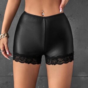 Short Ajustado Tiro Alto con Ruedo de Encaje Sexy