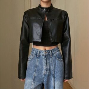 Chaqueta Corta Clásico con Cierres y Botones