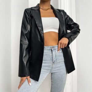 Gabán Cuerina con Cuello Ancho y Botón Frontal