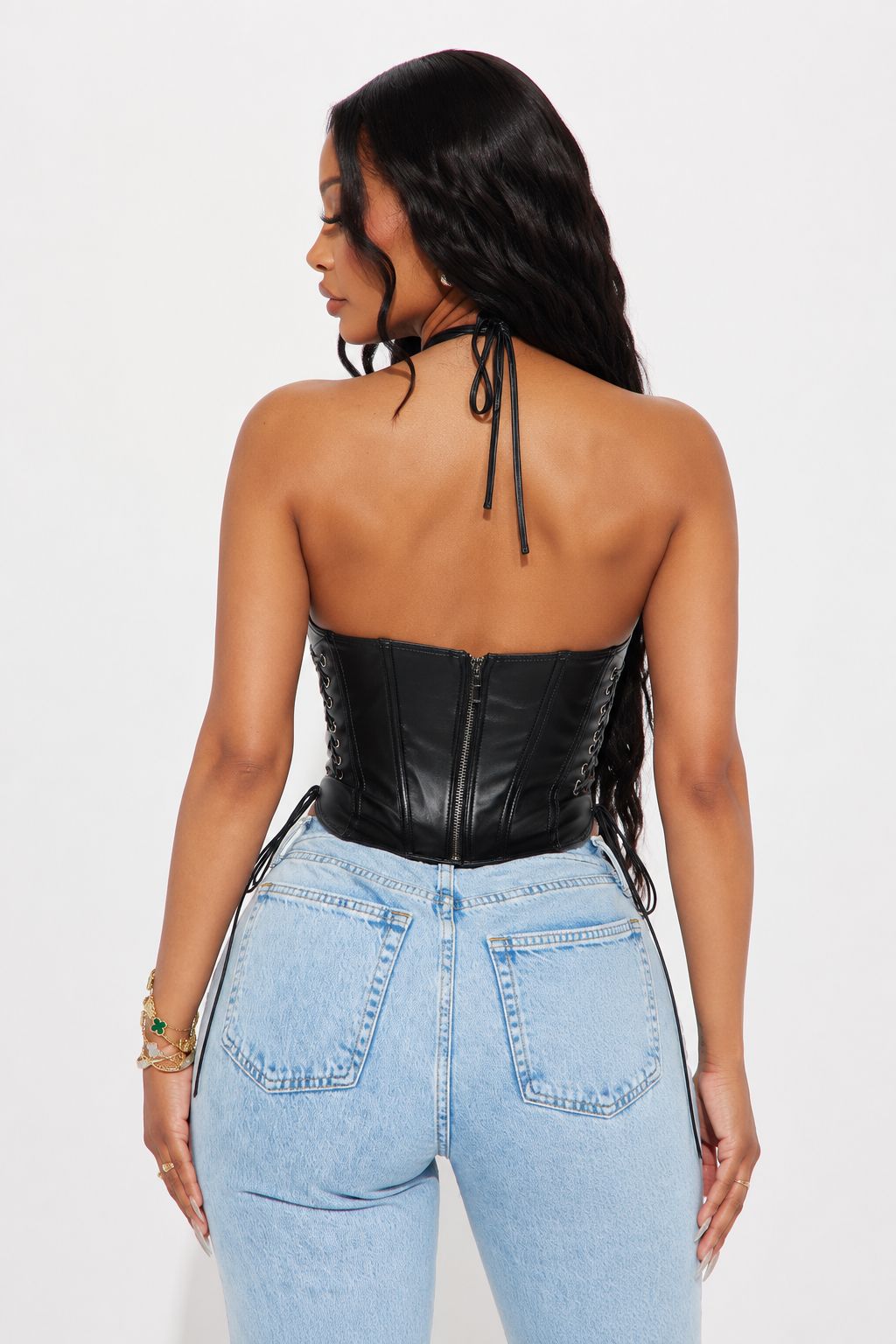 Corset Cuerina con Ojaletes Laterales Ajustable - Image 2